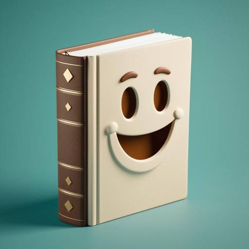 3D Cream Book Emoji with Smiling Face