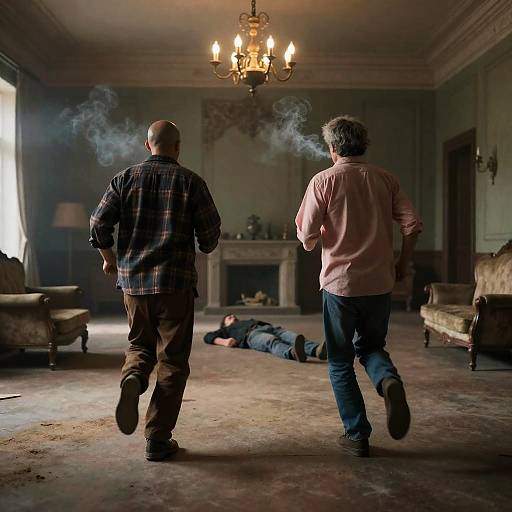 Men in Motion in a Dim Room