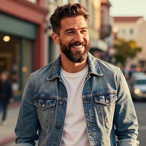 Stylish Dad with Goatee in Urban Setting