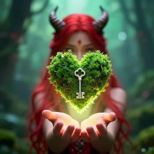 Devil Girl Offering Heart of Greenery