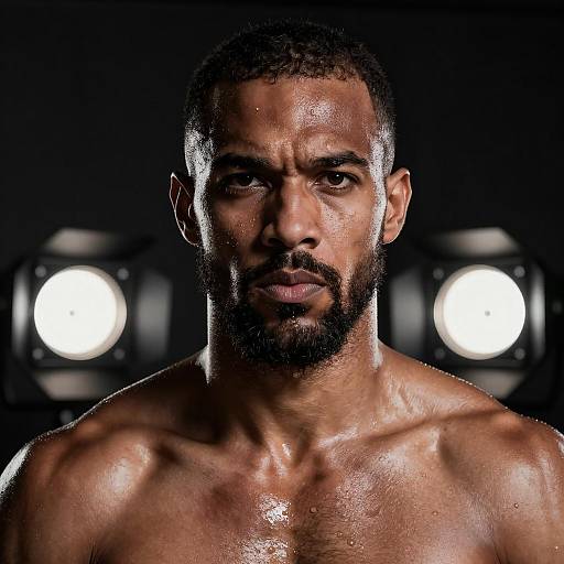 Intense Portrait of a Muscular Black Man