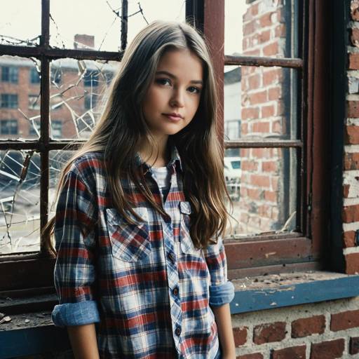 Charming Kids Fashion by an Old Window