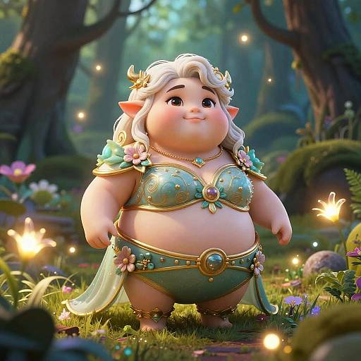 Mini Curvaceous Character in Fantasy Forest