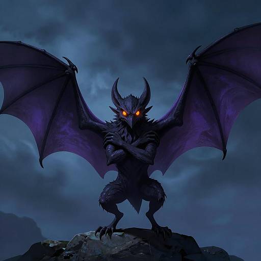 Dark Demonic Bat Creature Illustration
