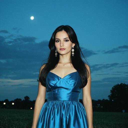 Elegant Girl in Sky Blue Party Dress