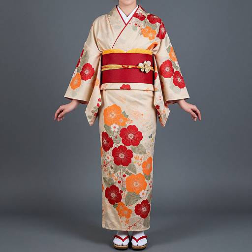 Elegant Floral Japanese Kimono Showcase