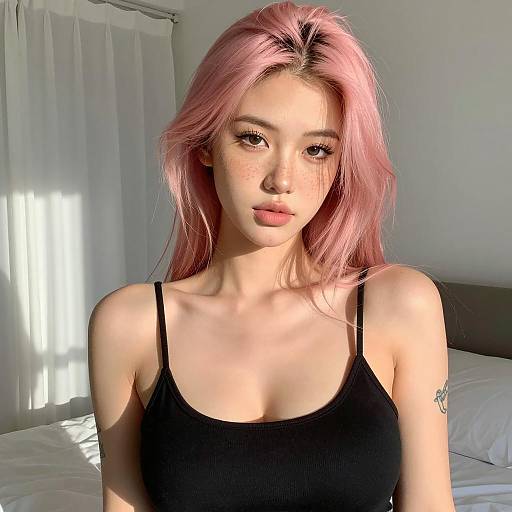 Intimate Portrait of Girl in Bed