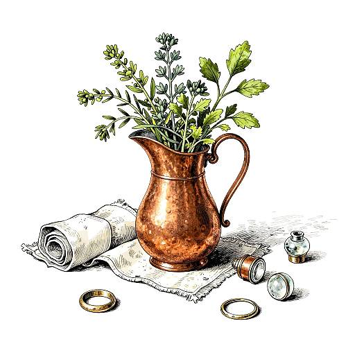 Whimsical Pen and Ink Still Life