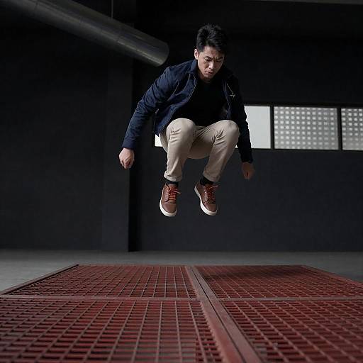 Dynamic Jump of a Young Man