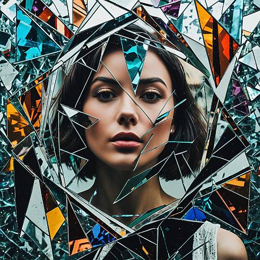 Dadaism Glass Shard Abstract Woman