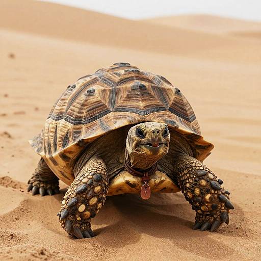 Sturdy Tortoise in Desert Dunes