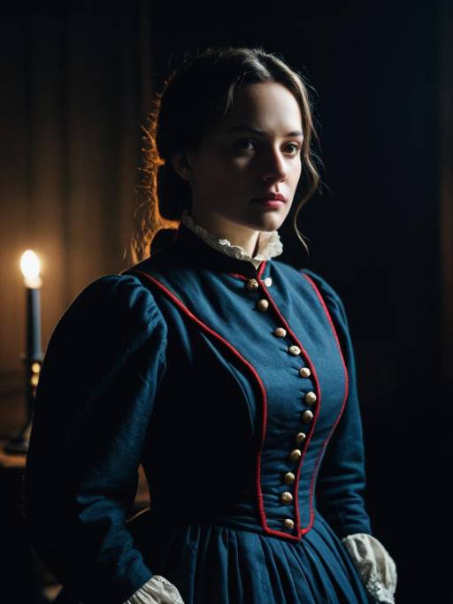 Woman in Civil War Dress Costume