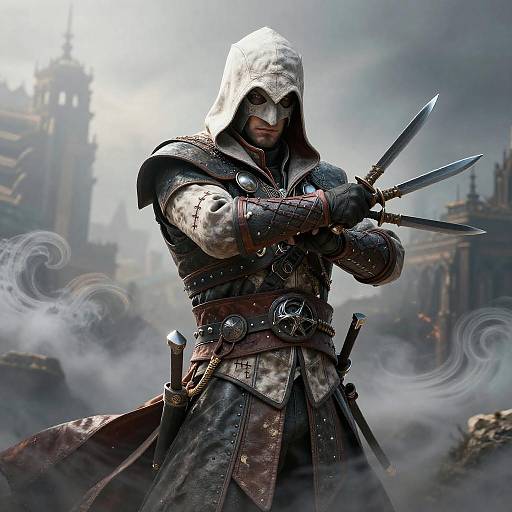 Hooded Assassin in Swirling Mist
