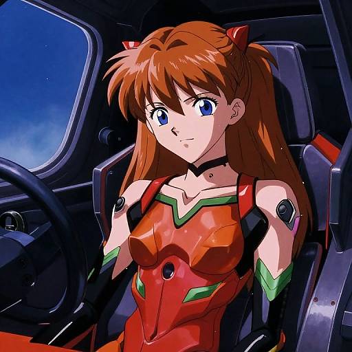 Digital anime-style drawing of Asuka Langley Soryu from 