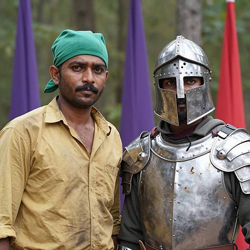 Dramatic Encounter in a Lush Forest