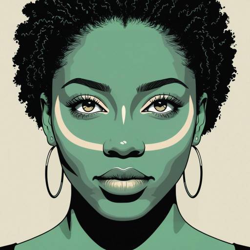 Stylized Upper-Body Portrait of Black Woman