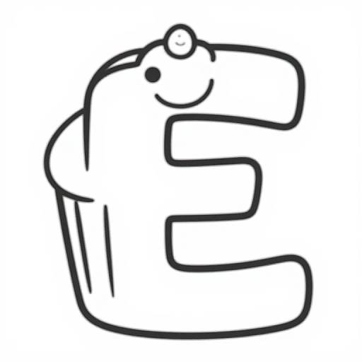 Cupcake Coloring Pages on Letter E