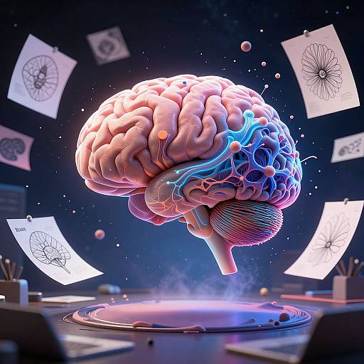 Imaginative AI Brain Creating 3D Art