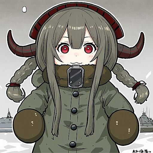 Illustration of Muppo, kantai collection in the style of Nishida asako
