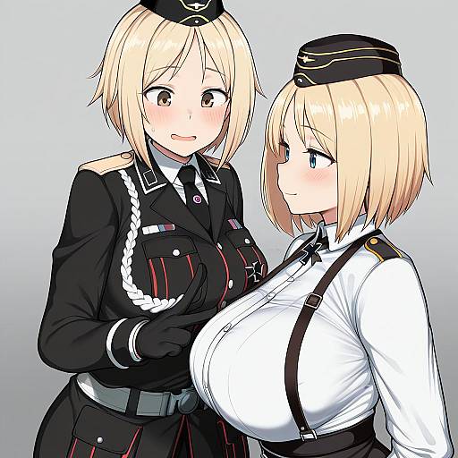 Illustration of Mp40 (girls' frontline), girls' frontline in the style of Chamchami