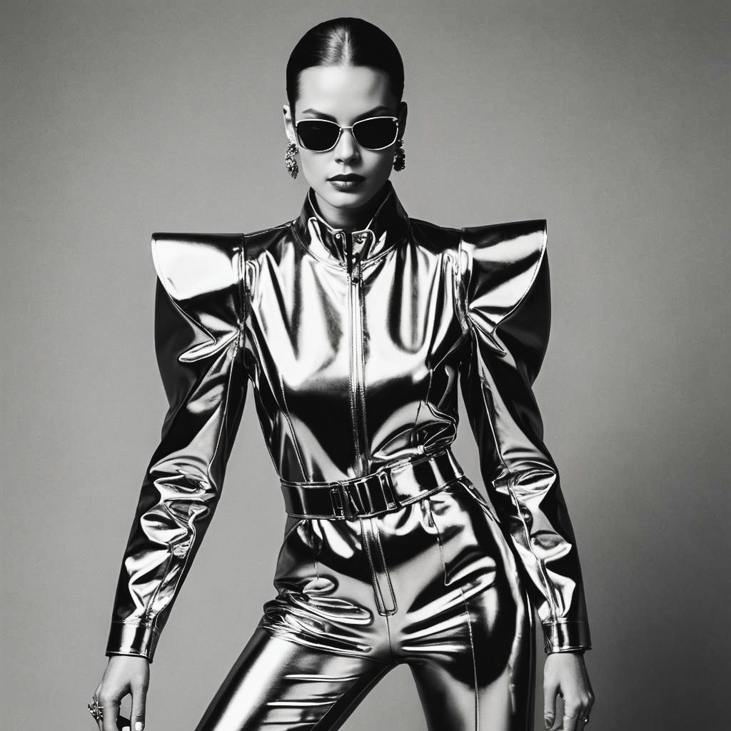 High-Energy Fashion Editorial in Metallic