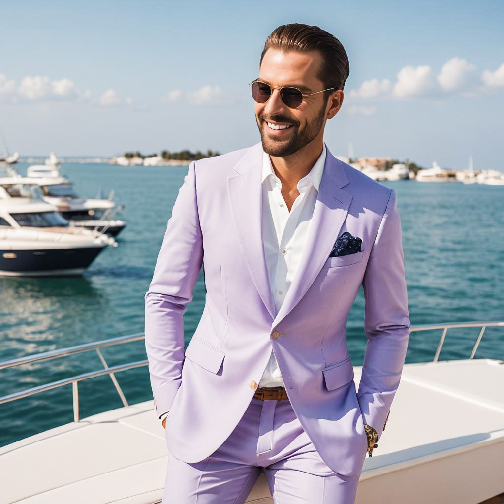 Stylish Gentleman at a Summer Yacht Party