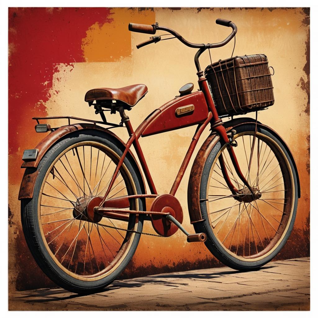 Rustic Vintage Bicycle Poster Art