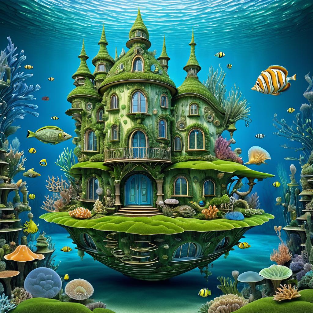 Surreal Underwater House of Seashells