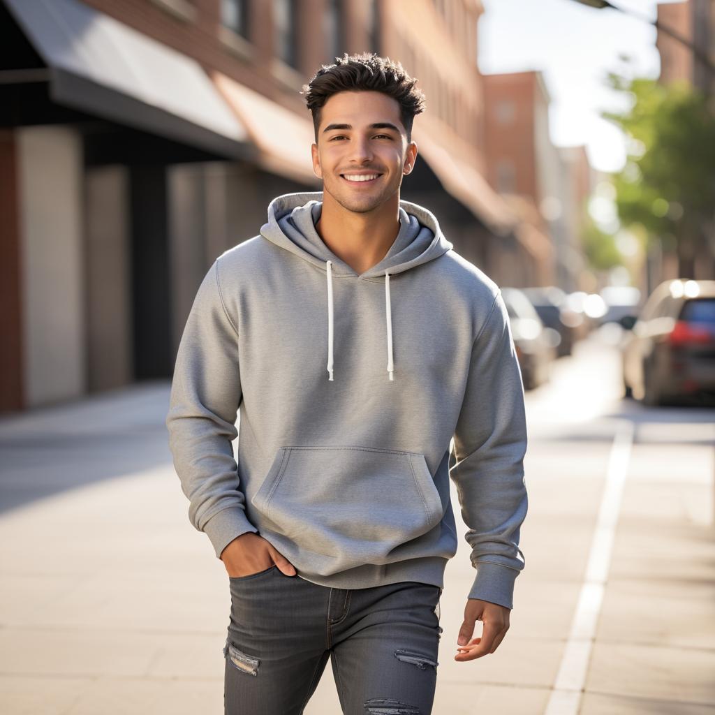 Energetic Young Man in Urban Setting