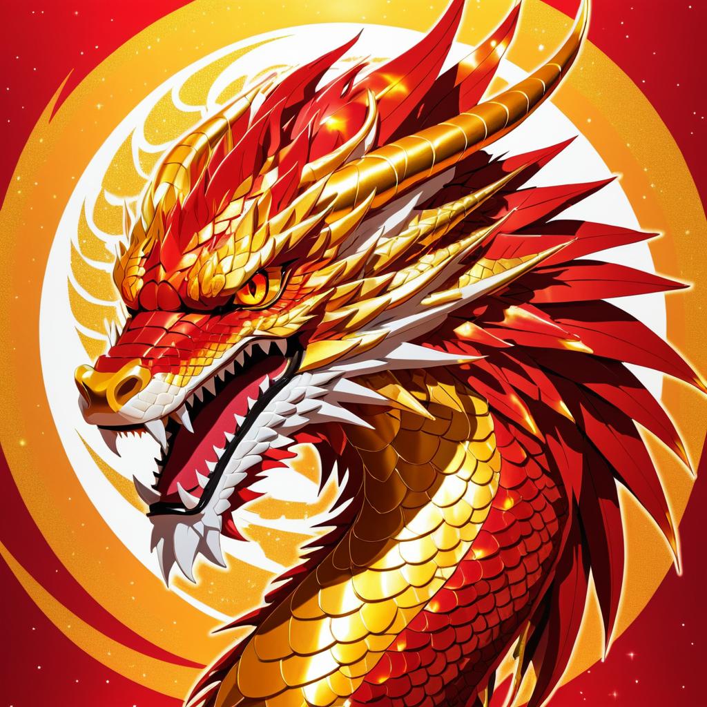 Fierce Dragon in Vibrant Anime Style