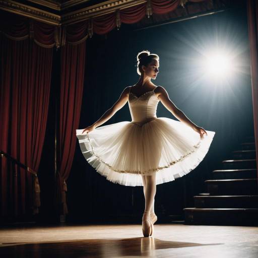 Ballerina in Classic Tutu on Theater Stage Ballerina in Classic Tutu on Theater Stage