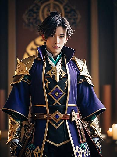 Heroic Man in Genshin Outfit