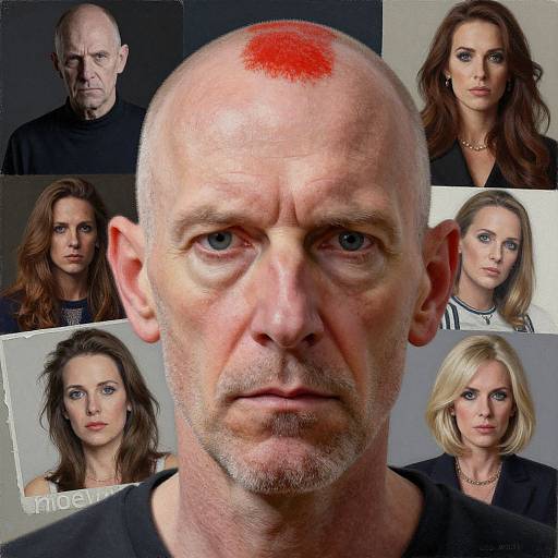 Stern Old Man Portrait with Red Stripe