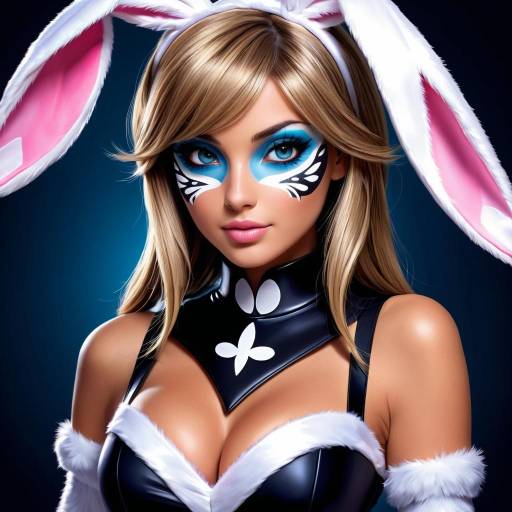 Mythical Playboy Bunny in Abstract Art