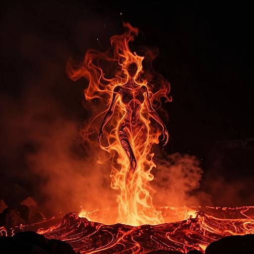 Ethereal Fire Sprite Above Lava