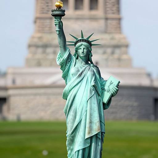 Female Statue of Liberty in Green Dress