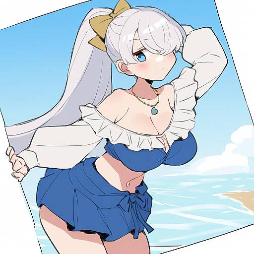 Illustration of Anastasia (swimsuit archer) (fate), fate/grand order in the style of Do m kaeru
