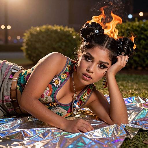 Elegant 70's Glamorous South-American Girl