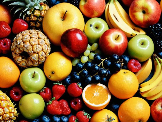 Assorted Fresh Fruits Close-Up