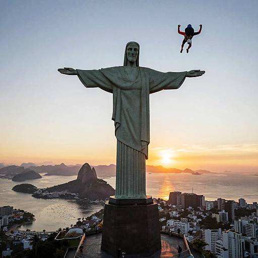 Skydiving Over Rio at Sunset