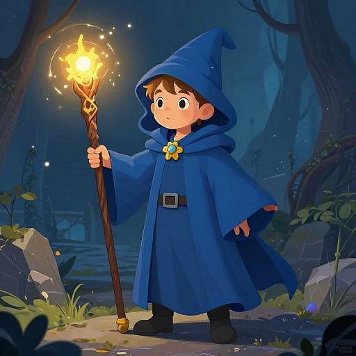 Wizard with Magic Staff for Kids