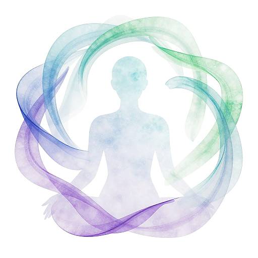 Abstract Reiki Colors in Flowing Ribbons