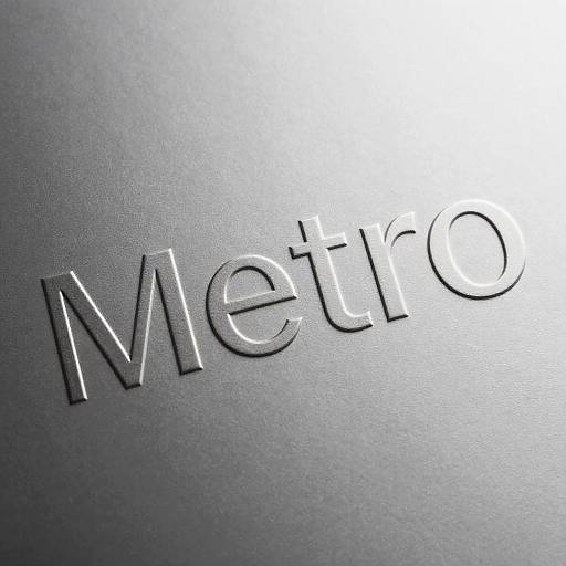 Embossed Metro Font on Metal