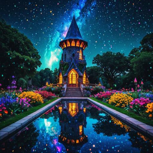 Enchanted Wizard Tower at Night