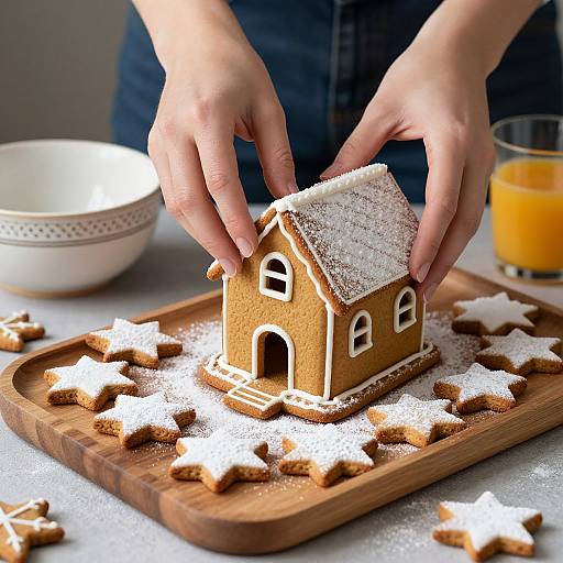 Delicate Gingerbread House Assembly