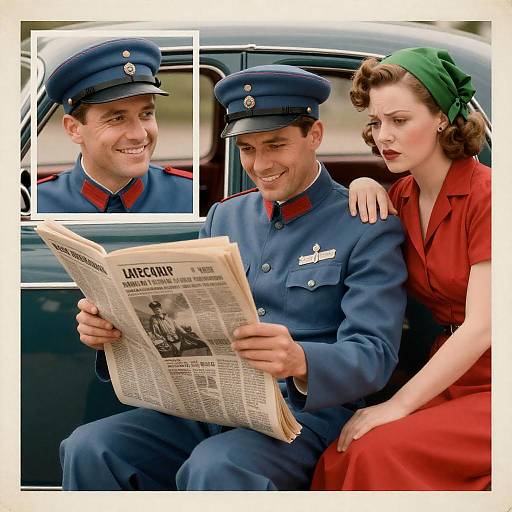 Vintage 1930s Advertisement Scene