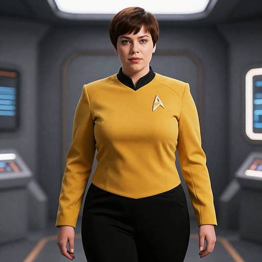 Plus Size Woman in Star Trek Uniform