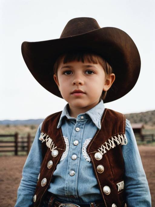 Playful Cowboy Child Portrait in Cinematic Style