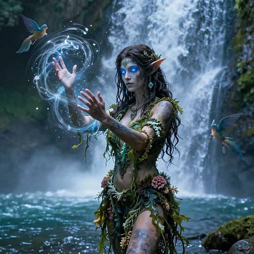 Water Genasi Druid Casting Spell