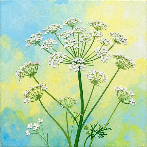 Vibrant Mixed Media Cow Parsley Art